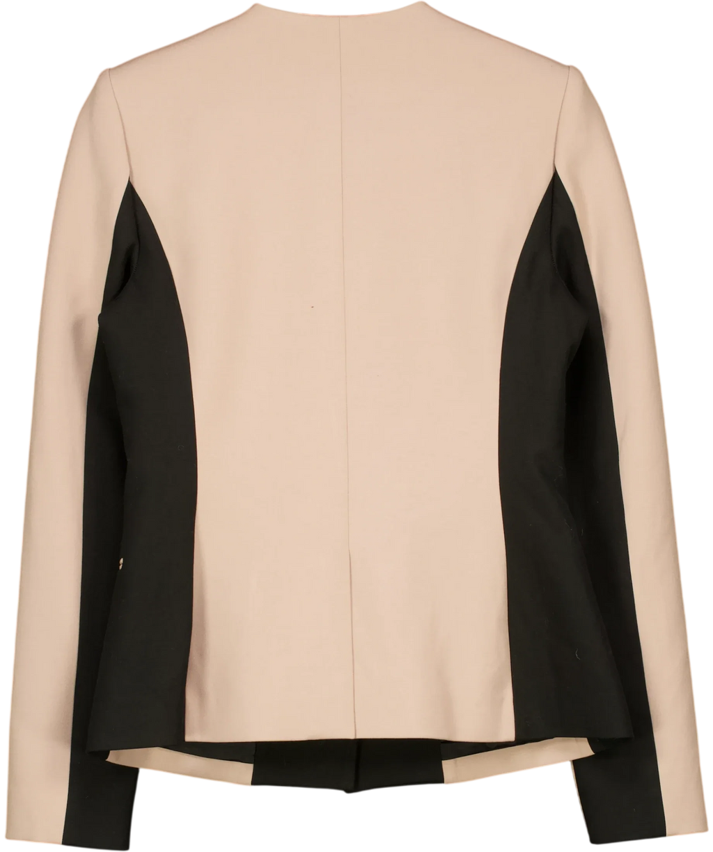 BCBGMAXAZRIA Beige Rowe ONE BUTTON Blazer Beige Soy Chai Black, size UK S — back