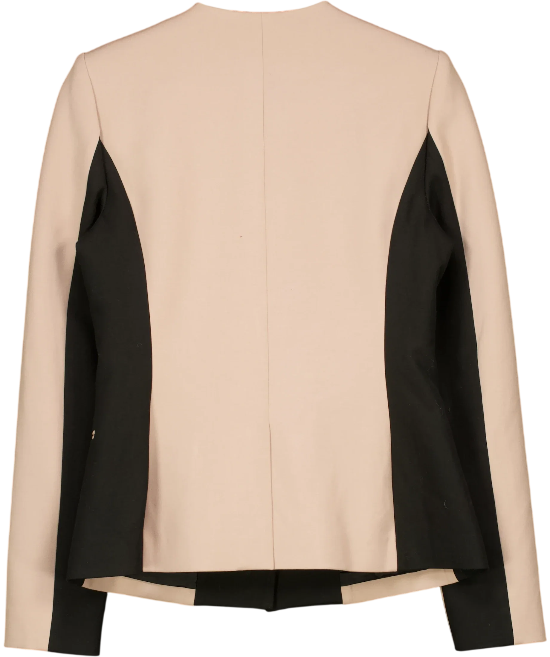 BCBGMAXAZRIA Beige Rowe ONE BUTTON Blazer Beige Soy Chai Black, size UK S — back