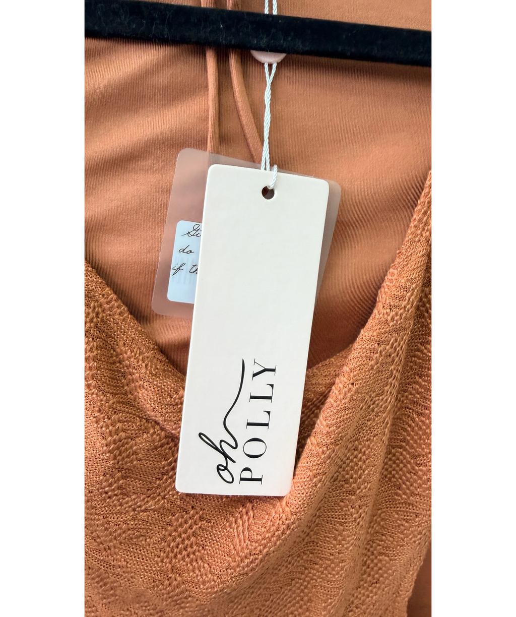 OH POLLY Brown Nevada Cut Out Sleeve Mini Dress Rust  brown, size UK 14 — detail
