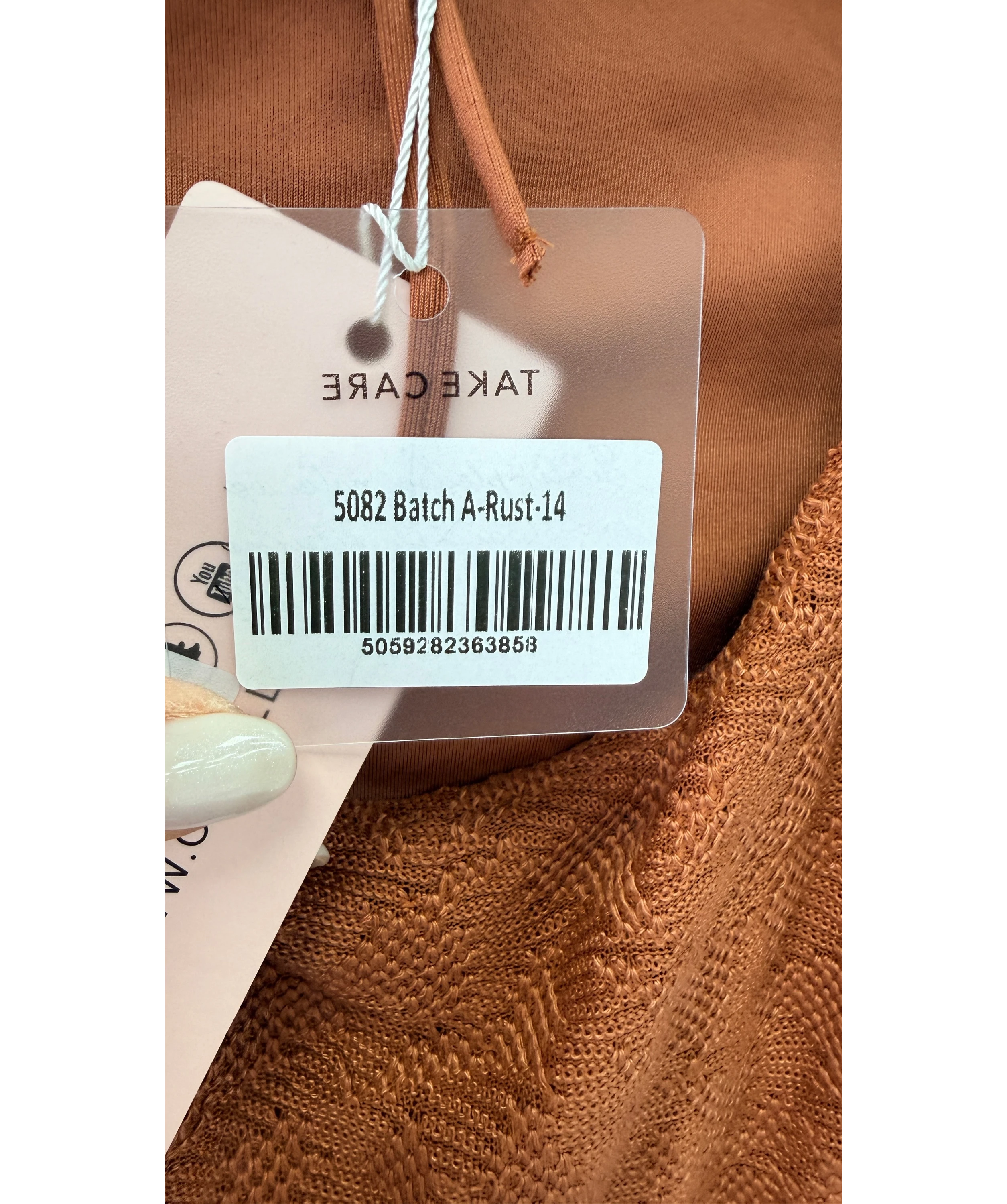 OH POLLY Brown Nevada Cut Out Sleeve Mini Dress Rust  brown, size UK 14 — label
