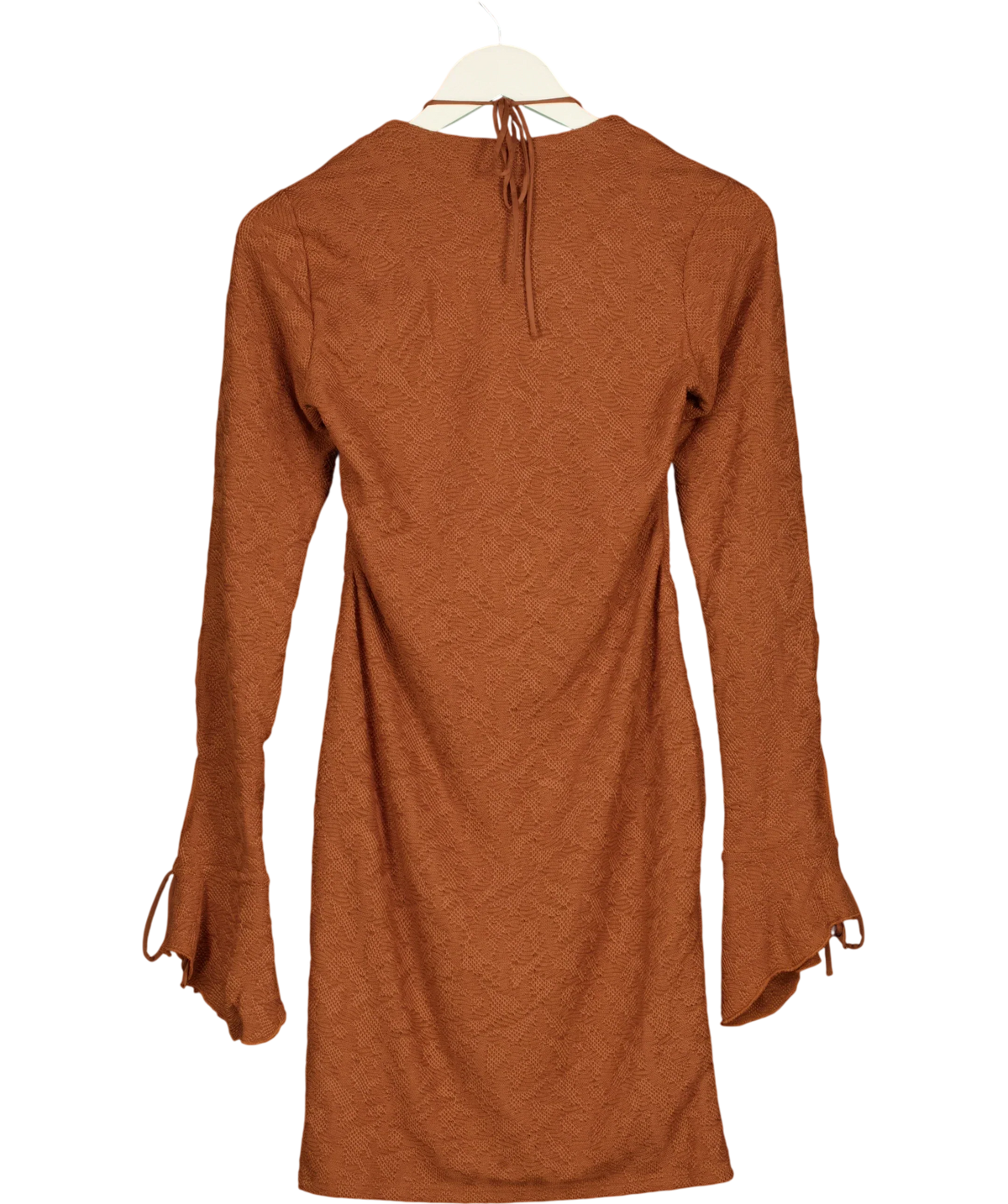 OH POLLY Brown Nevada Cut Out Sleeve Mini Dress Rust  brown, size UK 14 — back