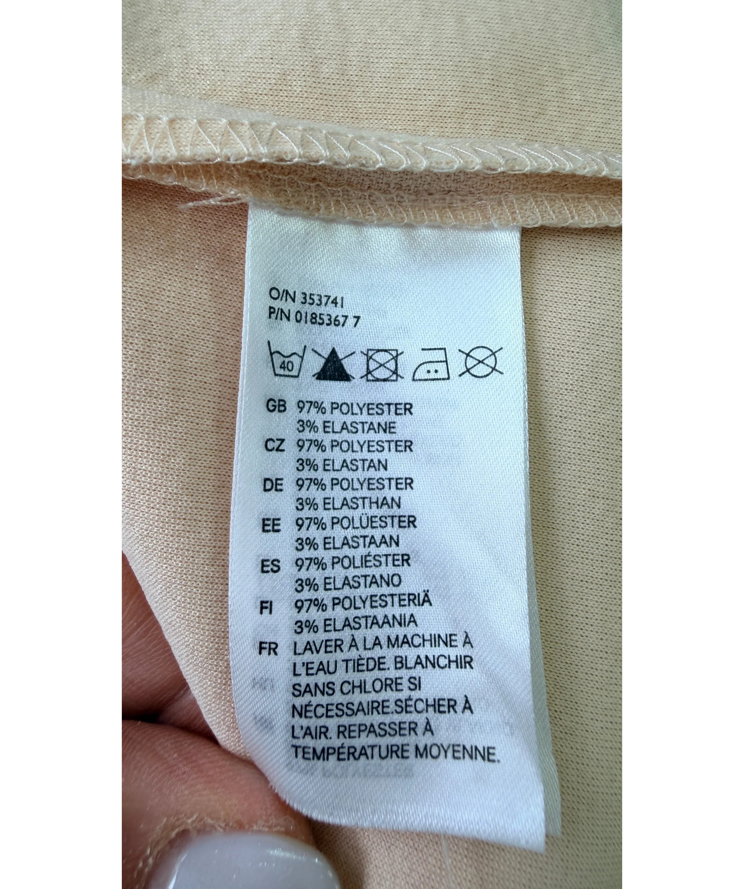H&M Beige Beige Sleeveless Pleated A-Line Dress, size UK 6 — label