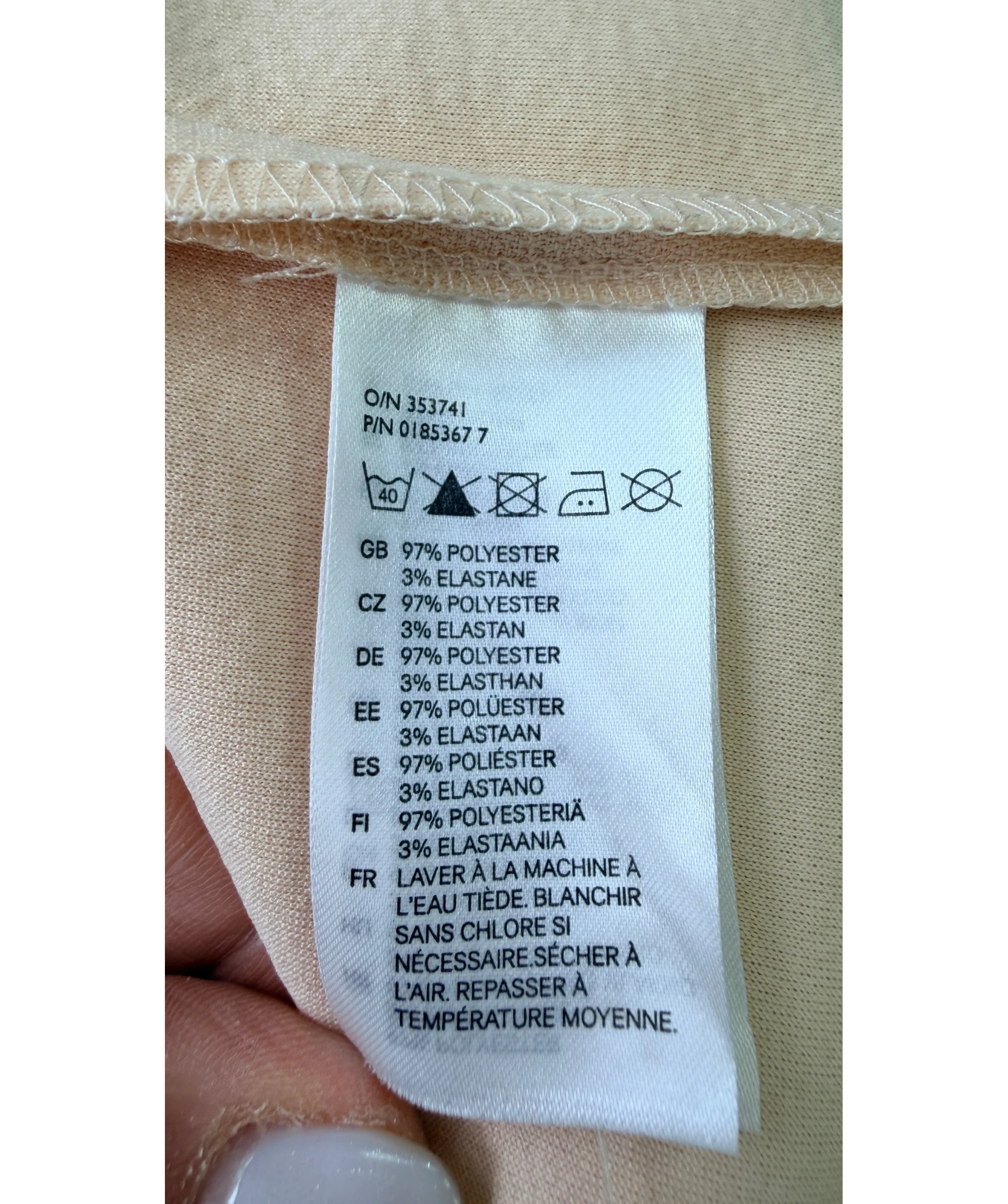 H&M Beige Beige Sleeveless Pleated A-Line Dress, size UK 6 — care label