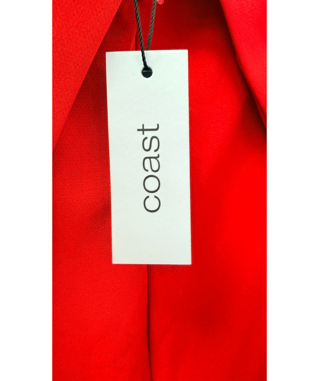 Coast Red Cape Boat Neck Dress Red, size UK 12 — detail