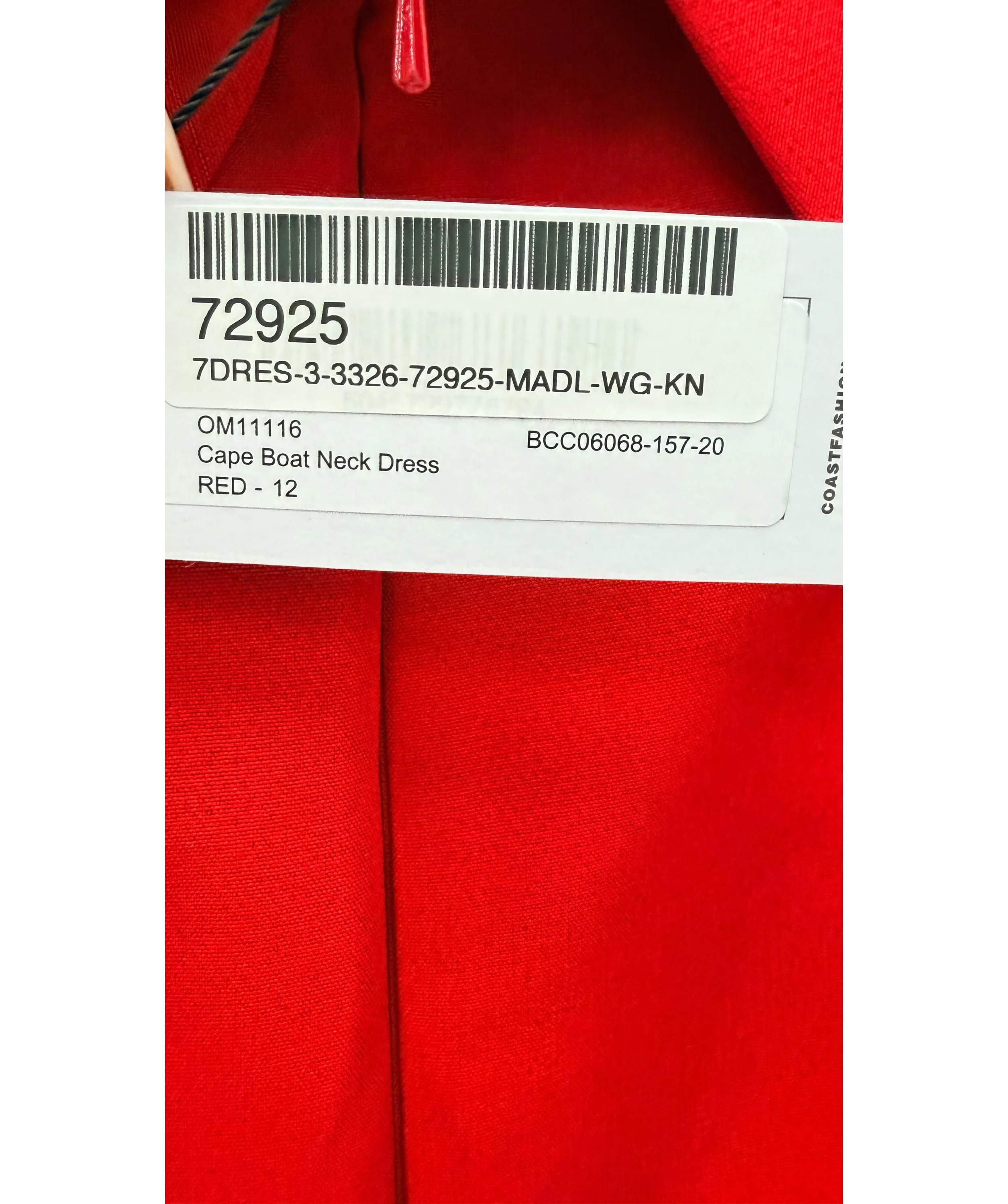 Coast Red Cape Boat Neck Dress Red, size UK 12 — label