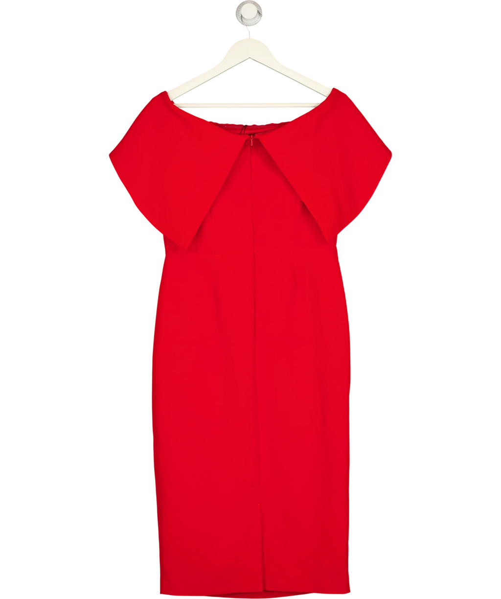 Coast Red Cape Boat Neck Dress Red, size UK 12 — back
