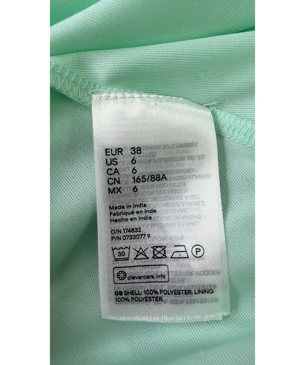 H&M Green H&M Mint Green Fully Lined  chiffon midi dress, size UK 10 — label