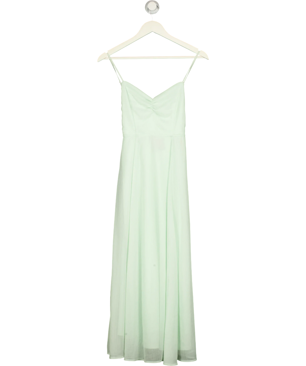 H&M Green H&M Mint Green Fully Lined  chiffon midi dress, size UK 10 — front