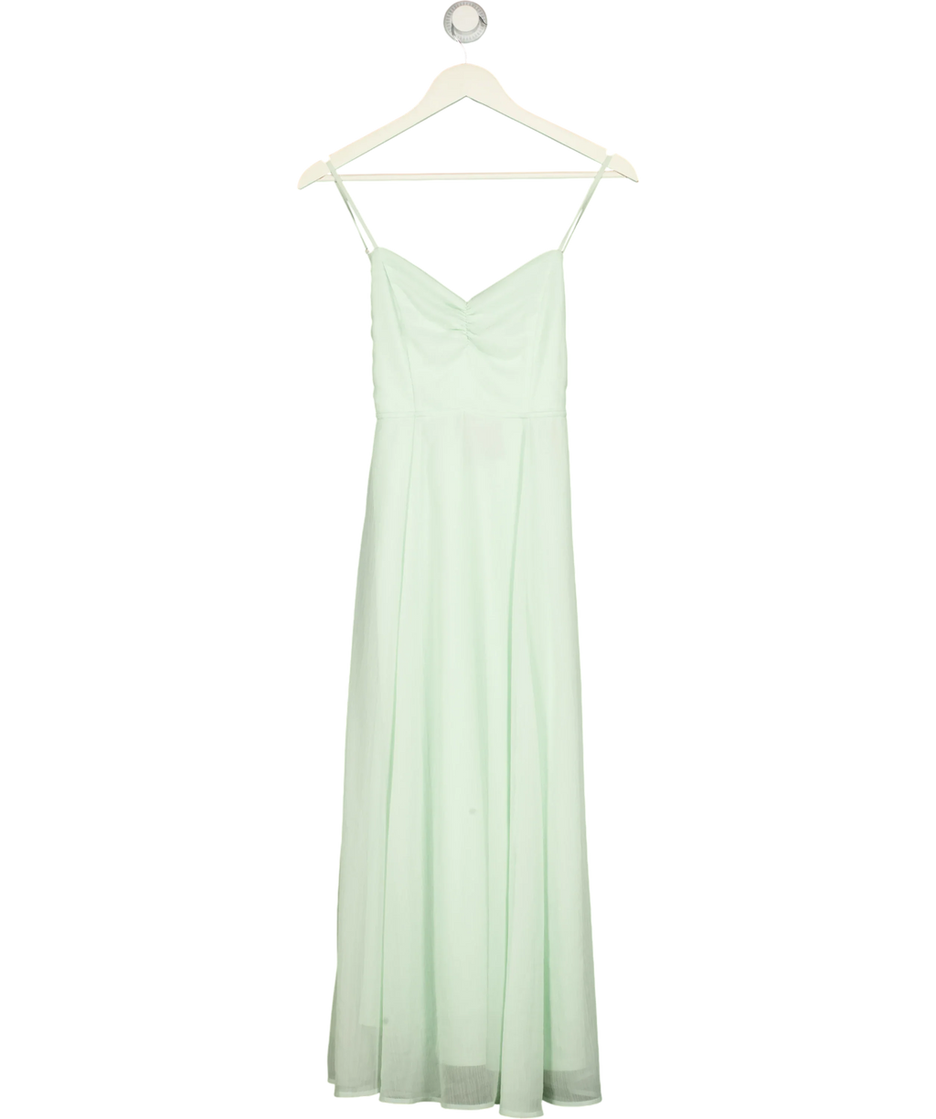 H&M Green H&M Mint Green Fully Lined  chiffon midi dress, size UK 10 — front