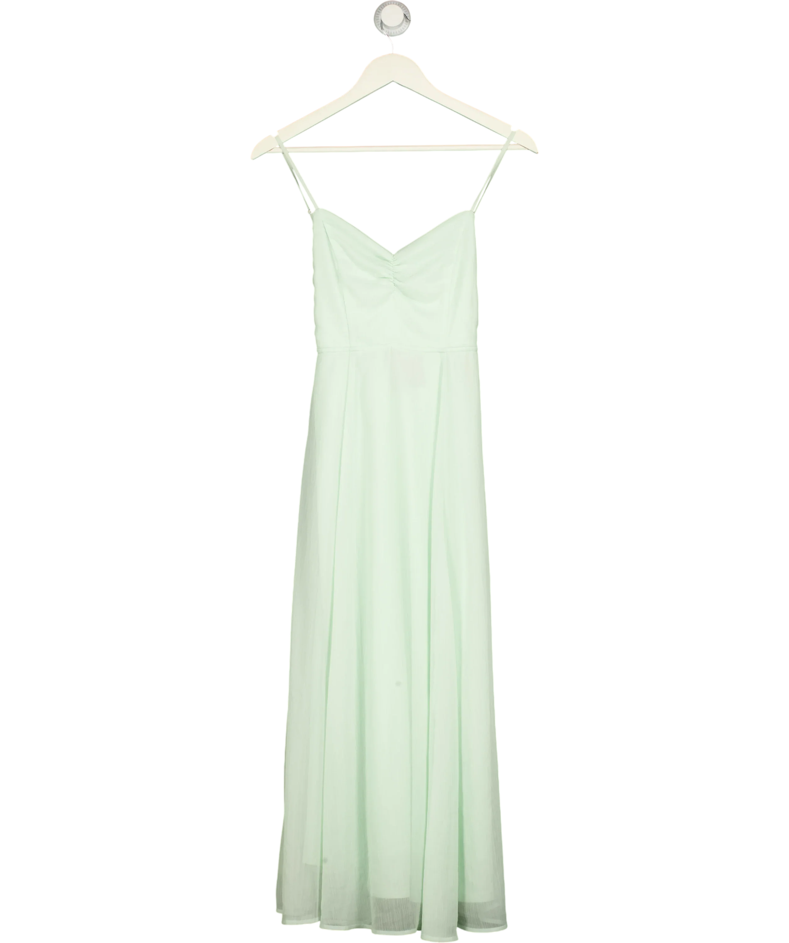 H&M Green H&M Mint Green Fully Lined  chiffon midi dress, size UK 10 — front