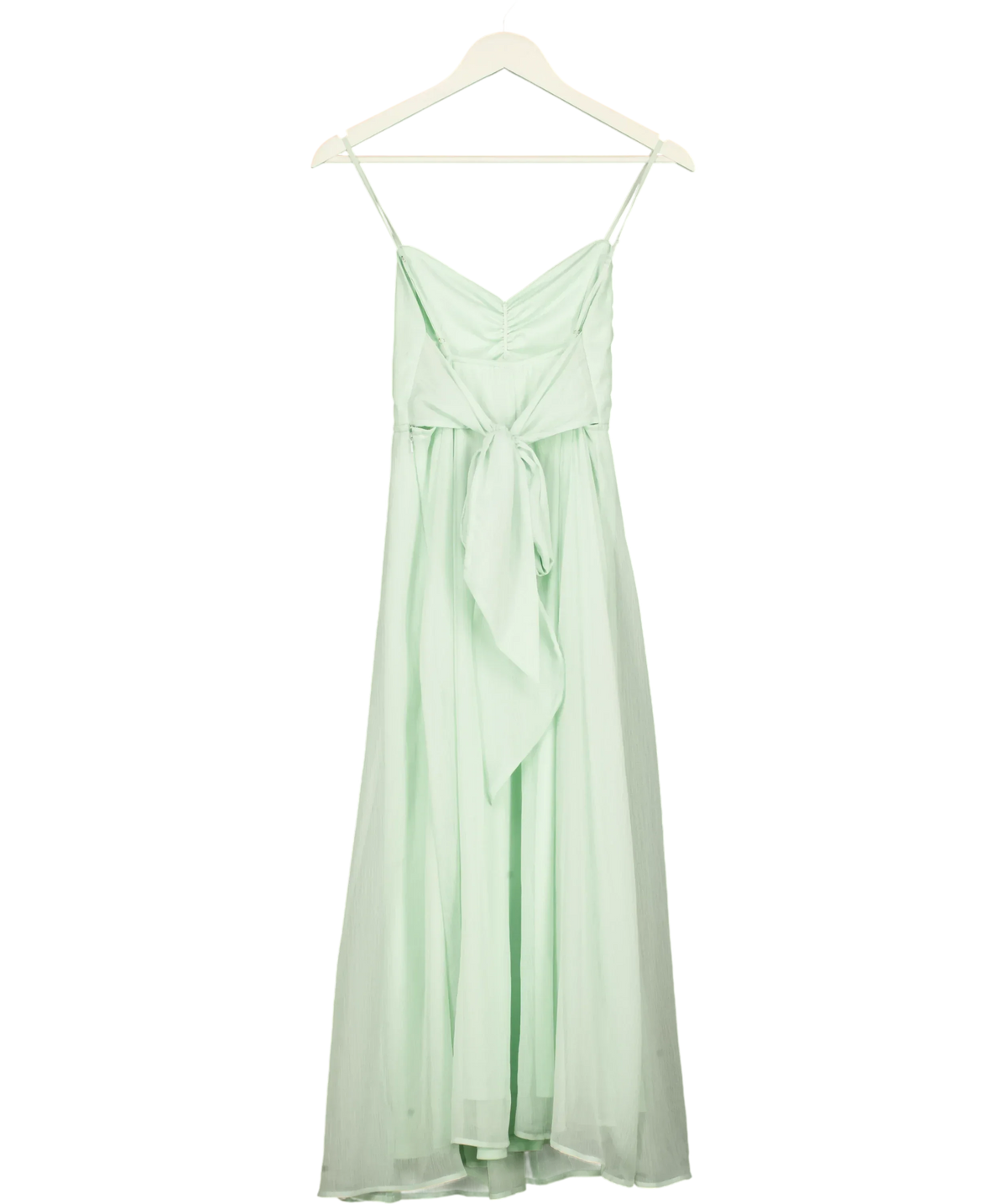 H&M Green H&M Mint Green Fully Lined  chiffon midi dress, size UK 10 — back