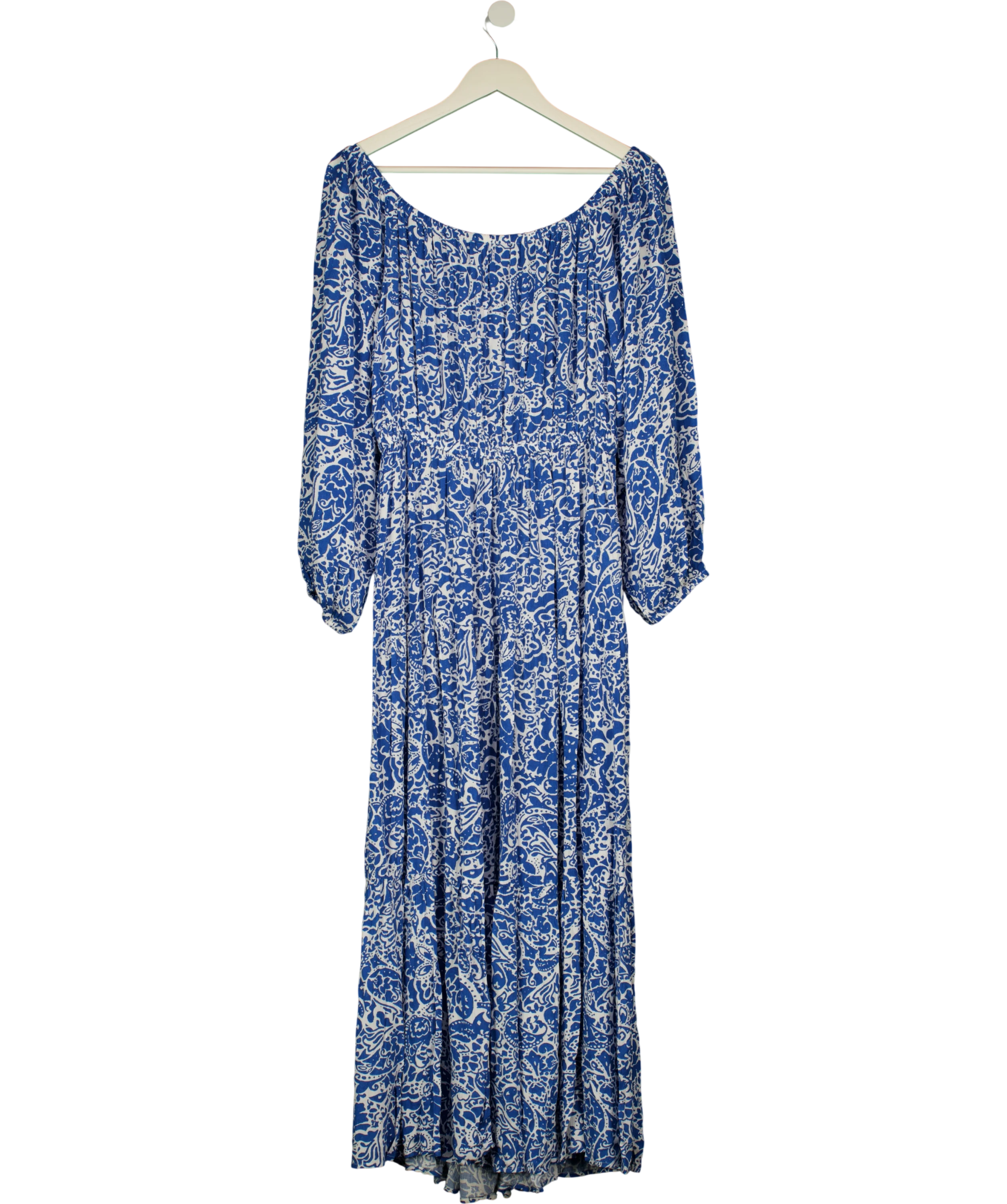 M&S Beachwear Blue Printed Viscose Maxi Dress UK 16 — Back