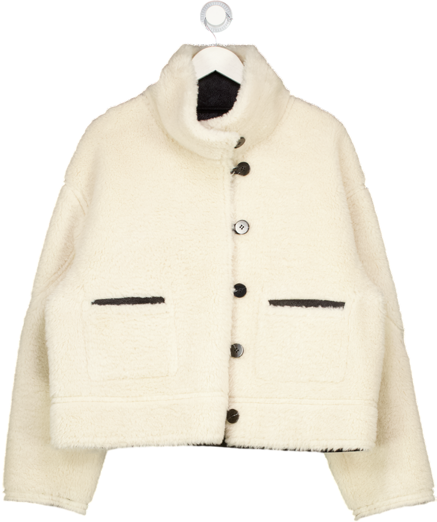 Mint Velvet Cream Reversible Aviator Jacket UK XL