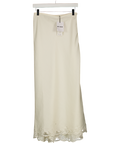 RIXO Cream Lace Trimmed Linen Midi Skirt UK 8
