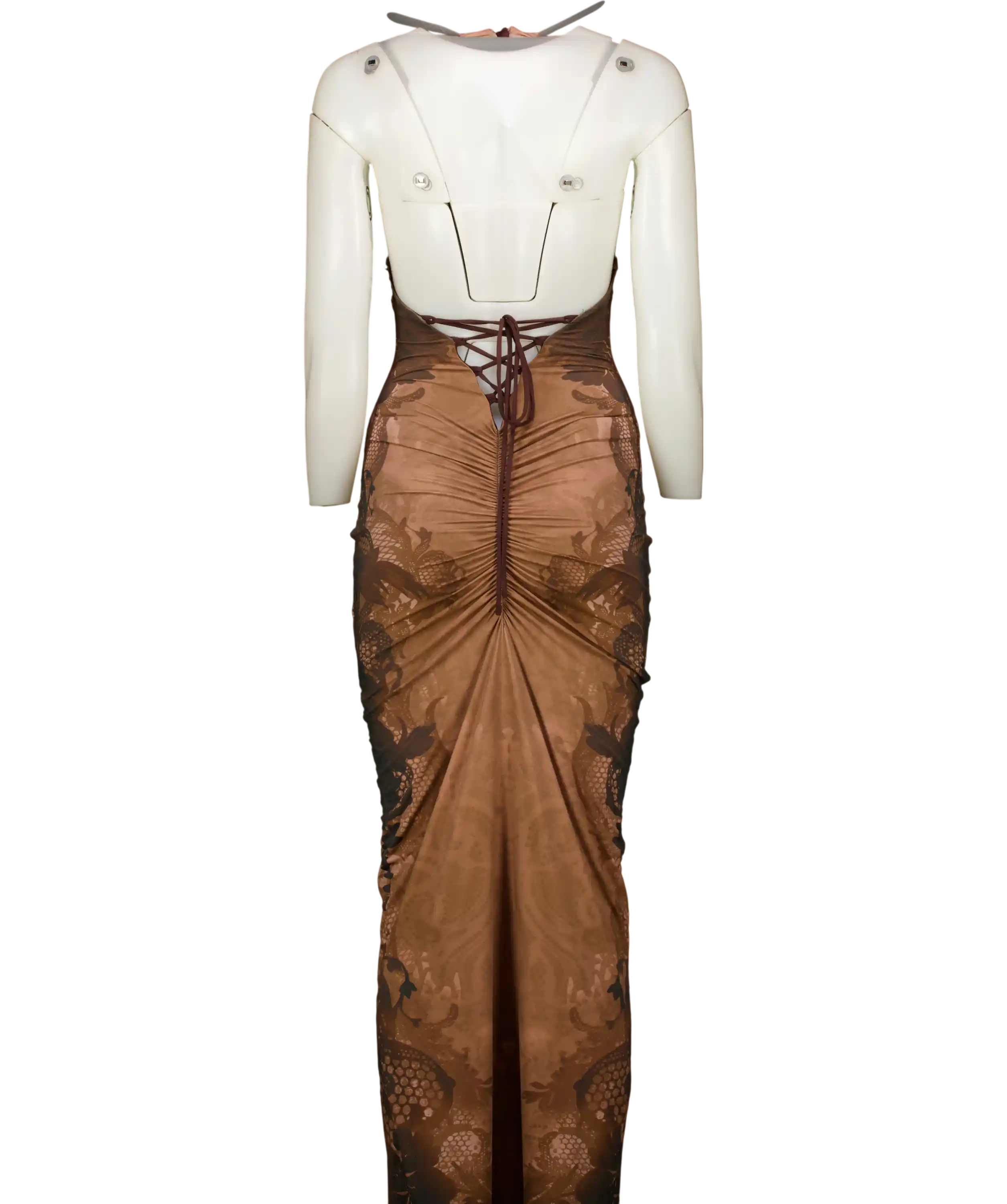 MURCI Brown Allure Halterneck Print Maxi Dress UK 10