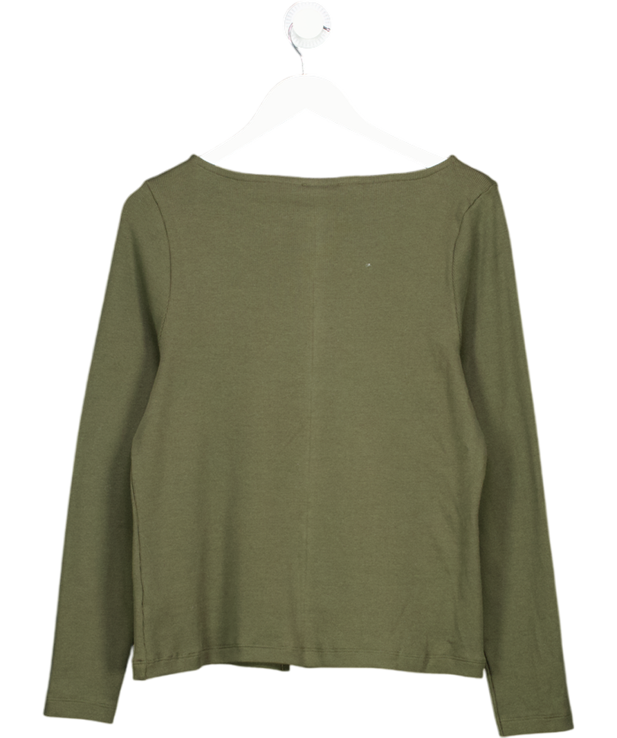 Mint Velvet Green Long Sleeve Slash Neck Top UK XL