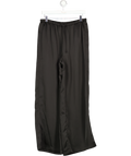 ELKA COLLECTIVE Black Luxury Satin Wide Leg Trouser UK 8