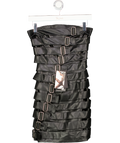 DVNT Black Eco-leather Mini Dress With Decorative Buckles UK XS/S