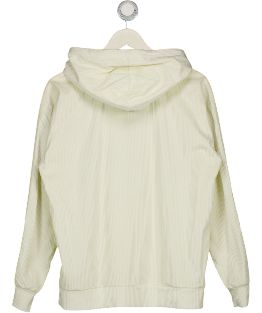 ADIDAS Cream 3-stripes Hoodie Velvet Rib UK 8