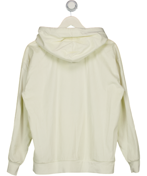 ADIDAS Cream 3-stripes Hoodie Velvet Rib UK 8