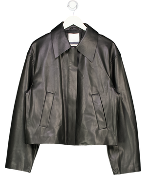 NA-KD X Katarina Krebs Black Short Faux Leather Jacket UK 10