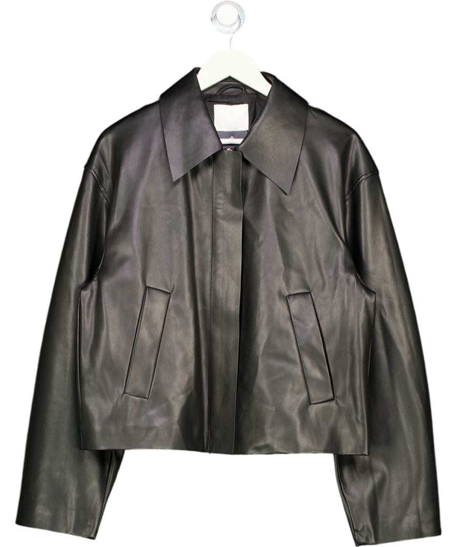 NA-KD X Katarina Krebs Black Short Faux Leather Jacket UK 10