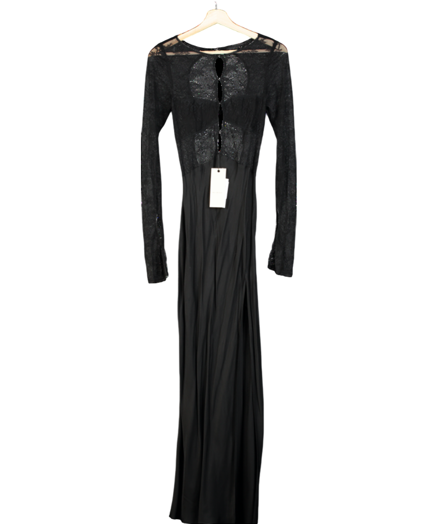 BEC+ BRIDGE Black Nora Lace Maxi Dress UK 8