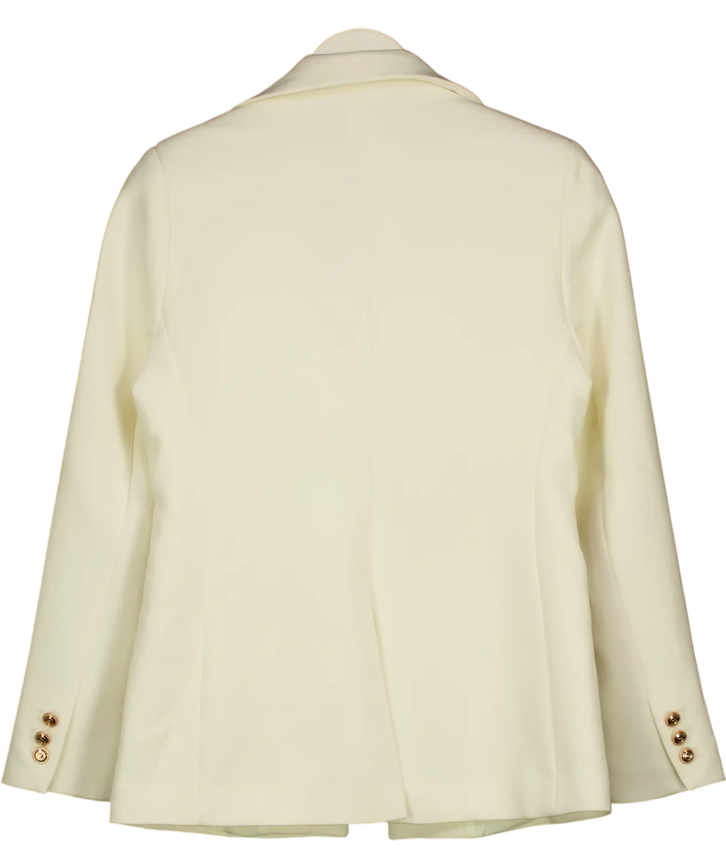 KAREN MILLEN Cream Single Gold Button Blazer UK 8
