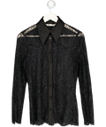 ZARA Black Lace Long Sheeve Shirt UK S