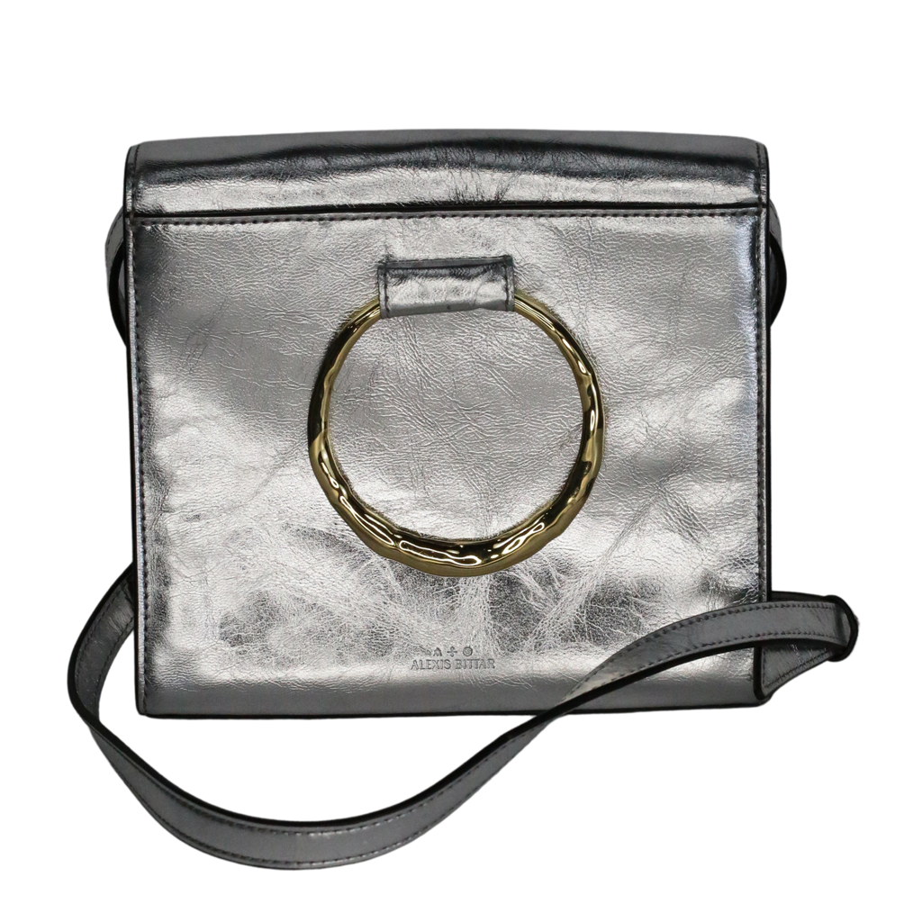 Alexis Bittar Metallic The Hunter Convertible Crossbody Bag- Silver