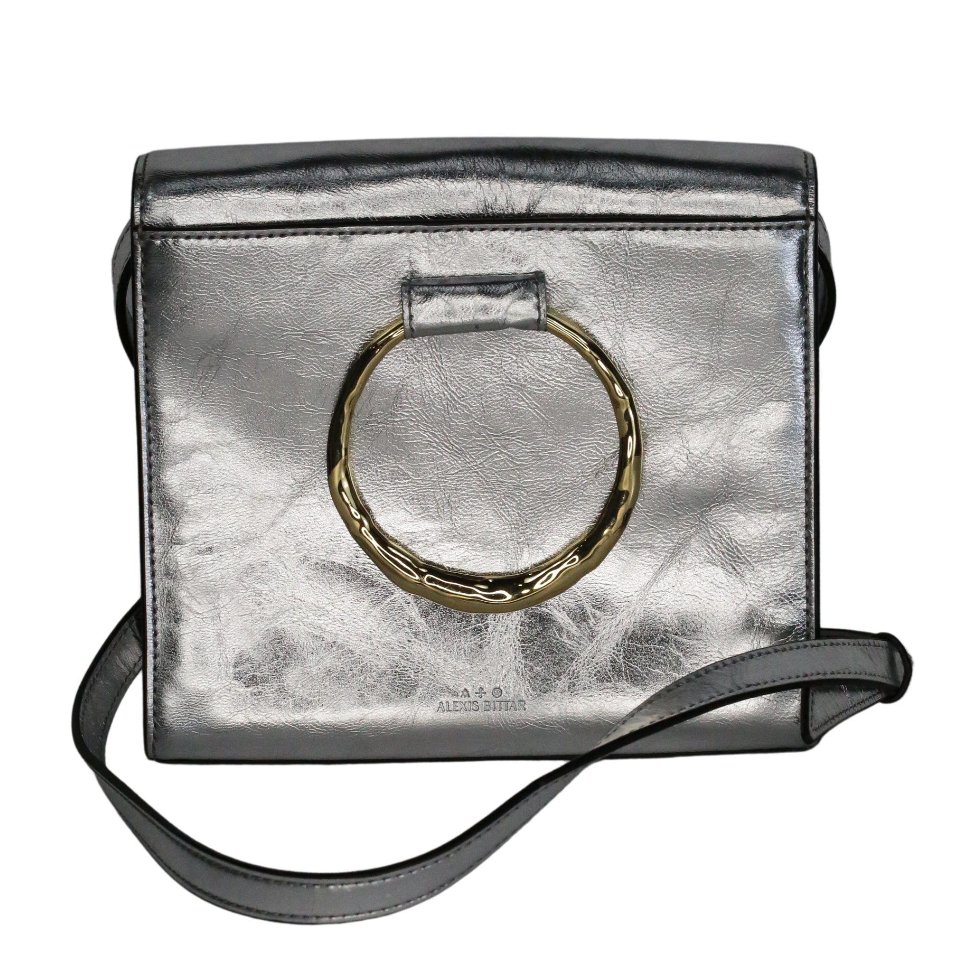 Alexis Bittar Metallic The Hunter Convertible Crossbody Bag- Silver
