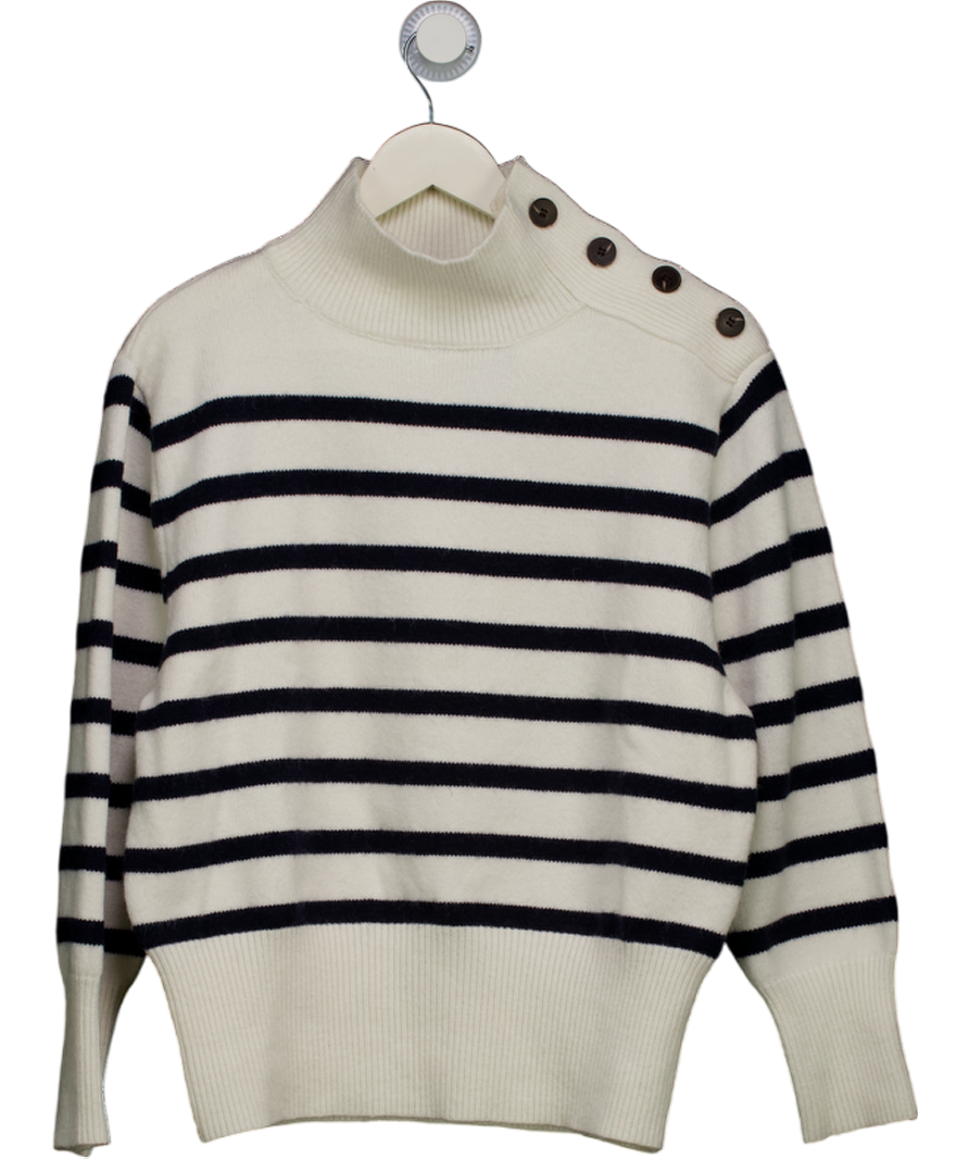 AURELIE White / Dark Navy Breton Jumper UK S/M