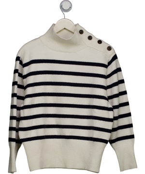 AURELIE White / Dark Navy Breton Jumper UK S/M