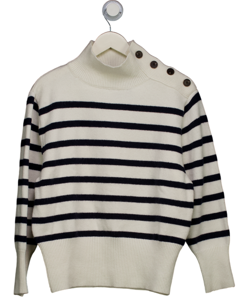 AURELIE White / Dark Navy Breton Jumper UK S/M