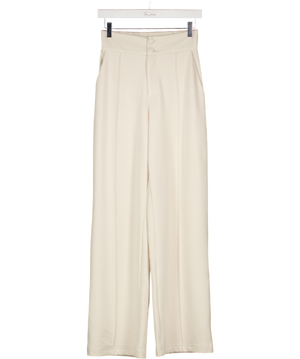 Odd Muse Cream Pipe Detail Elasticated Wide Leg Trouser UK S