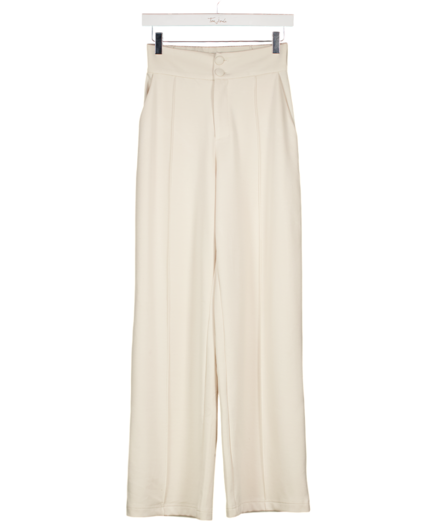Odd Muse Cream Pipe Detail Elasticated Wide Leg Trouser UK S