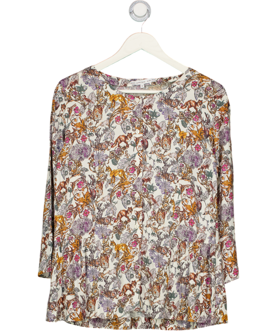 & Other Stories Woodland Floral Printed Peplum Blouse UK 8