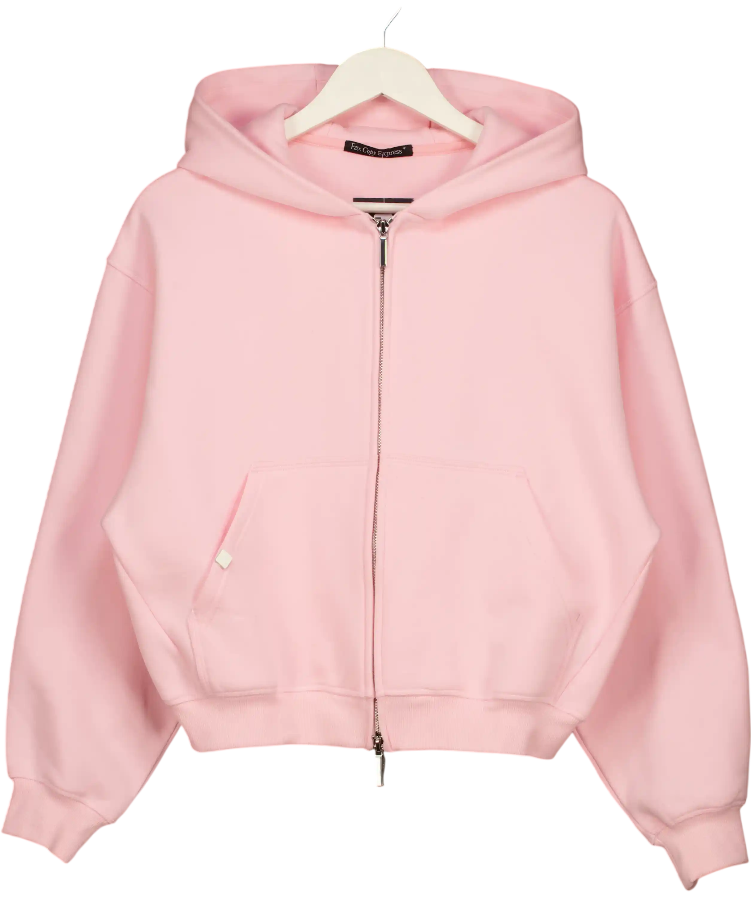 Fax Copy Express Pink Basic Zip Up Hoodie UK M