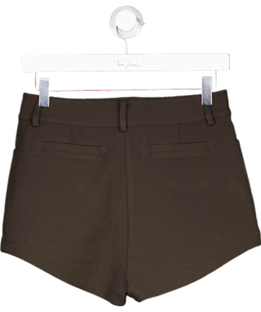 THE FRANKIE SHOP Black Dark Brownloen Real Leather Hot Pant Shorts UK M