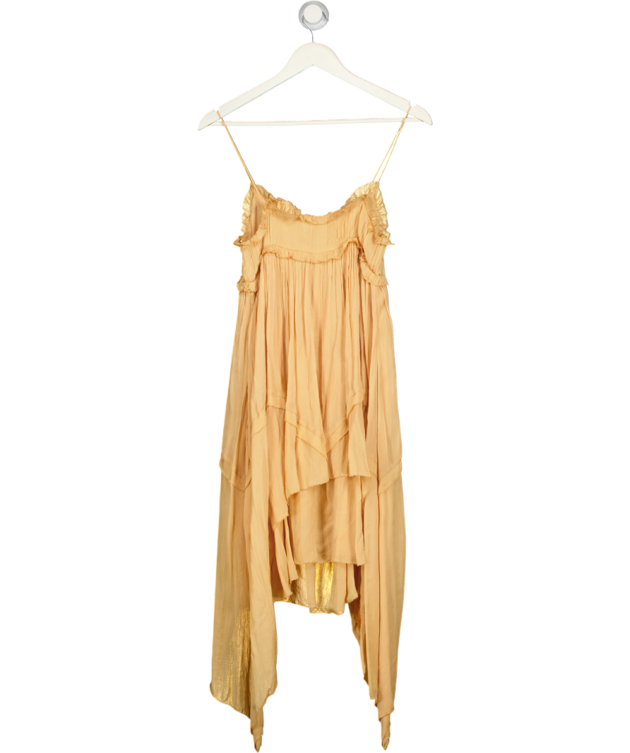 ZARA Orange Asymmetric Ruffled Dress UK XS