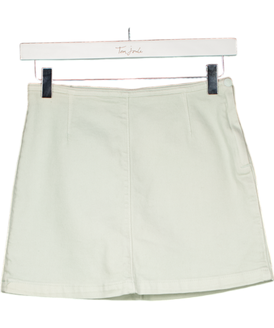 Calvin Klein Green Washed Denim Mini Skirt W25