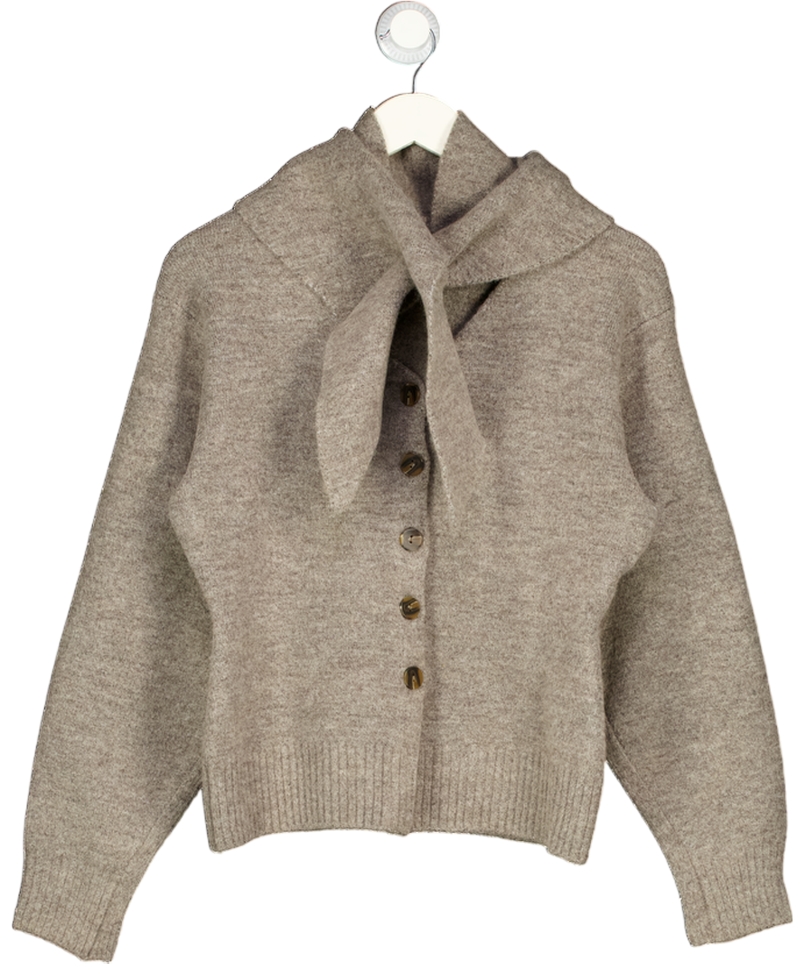 ZARA Beige Scarf Neck Cardigan UK S