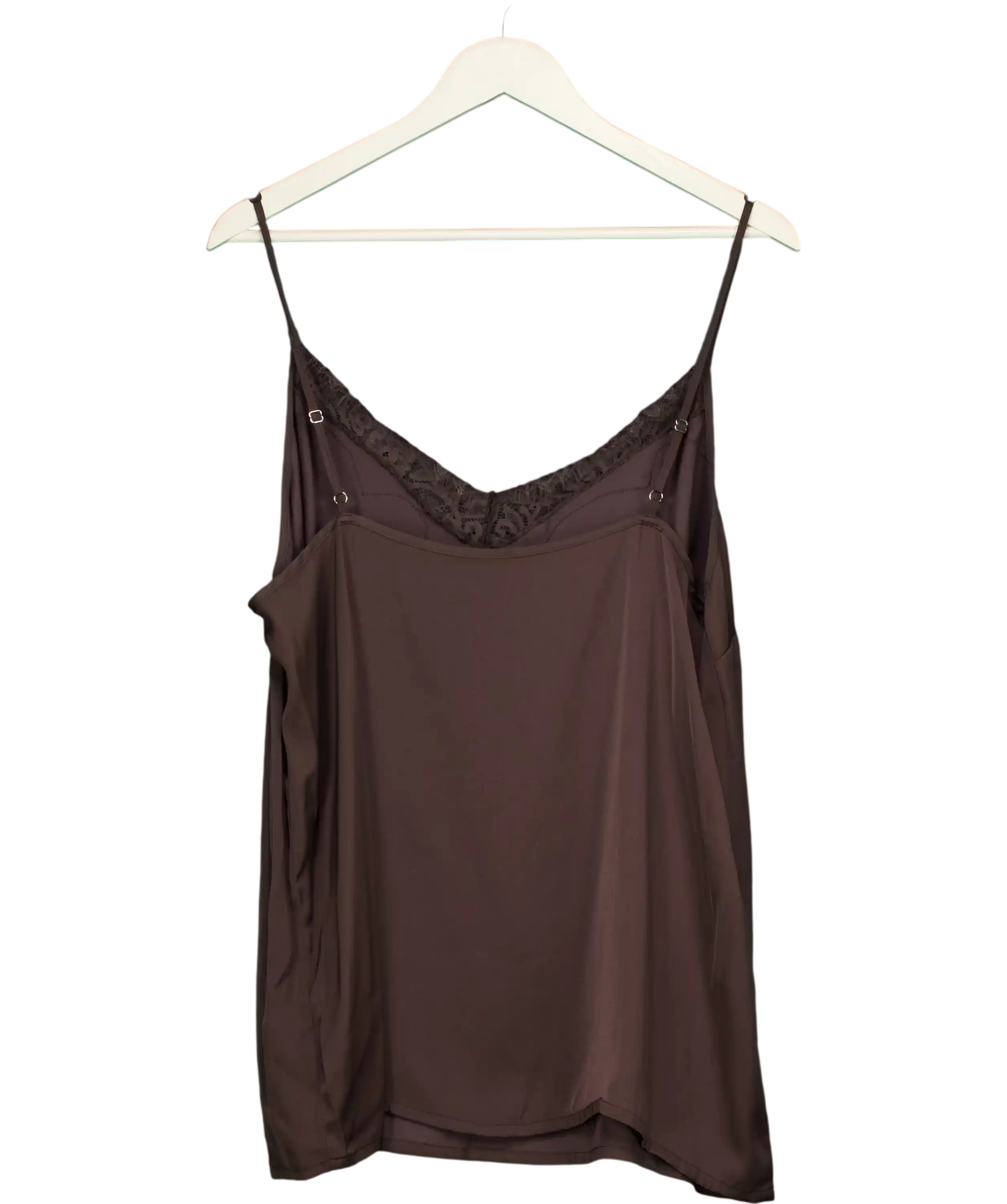 Next Brown Lace Trim Satin Cami Top UK 20