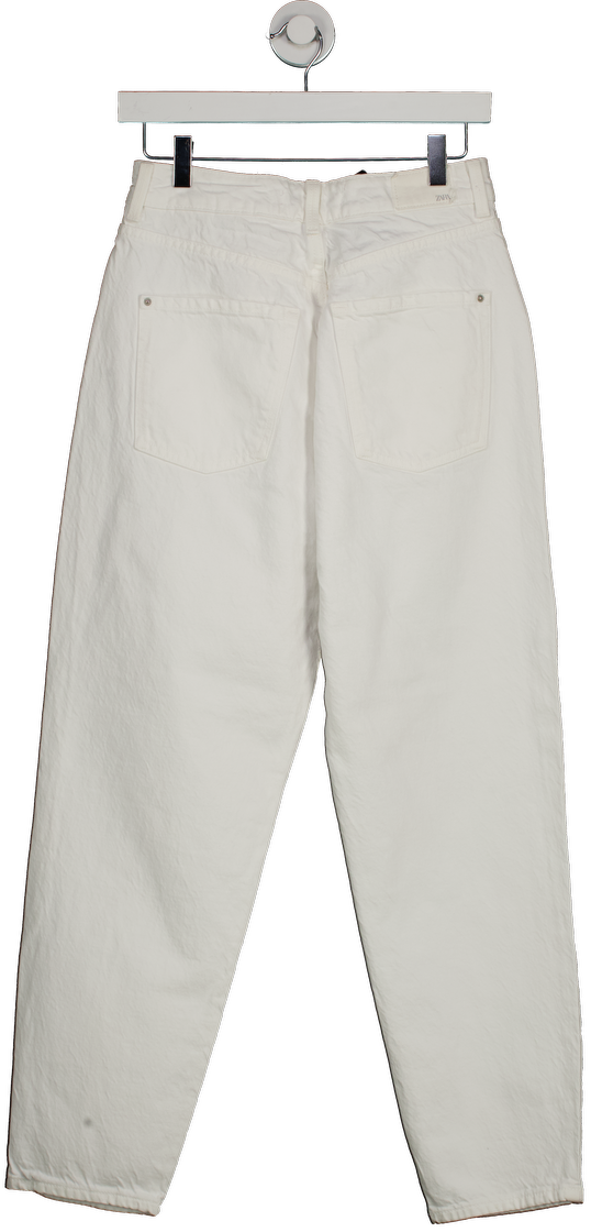 ZARA White High Waist Mom Jeans UK 10