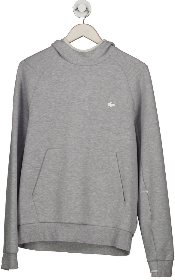 Lacoste Grey Funnel Neck Hoodie UK M