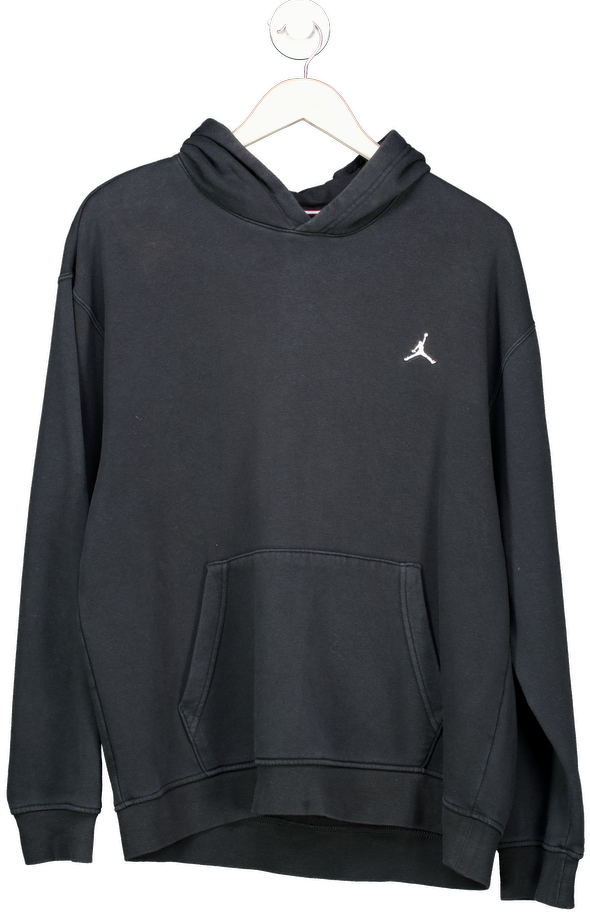 Jordan Black Essential Fleece Pullover Hoodie UK L