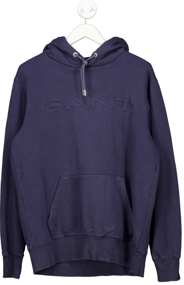 GANT Blue Embossed Hoodie UK M