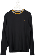 Fred Perry Black Twin Tipped Long Sleeve T-shirt UK M