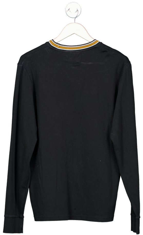 Fred Perry Black Twin Tipped Long Sleeve T-shirt UK M