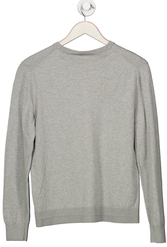 Lacoste Grey Cotton Fine Knit Cardigan UK 10